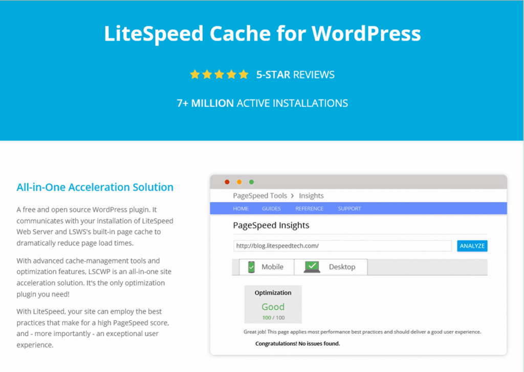 LiteSpeed Cache is one of the best free performance plugins — especially if your hosting supports LiteSpeed servers (but still useful even if it doesn’t).