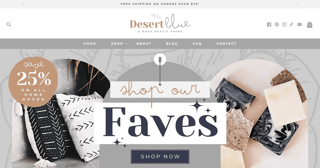 New to Shopify? This boho-style Shopify theme is perfect if you want a beautiful store without complex customization. No coding, Canva-ready graphics, and a clean aesthetic for modern brands.