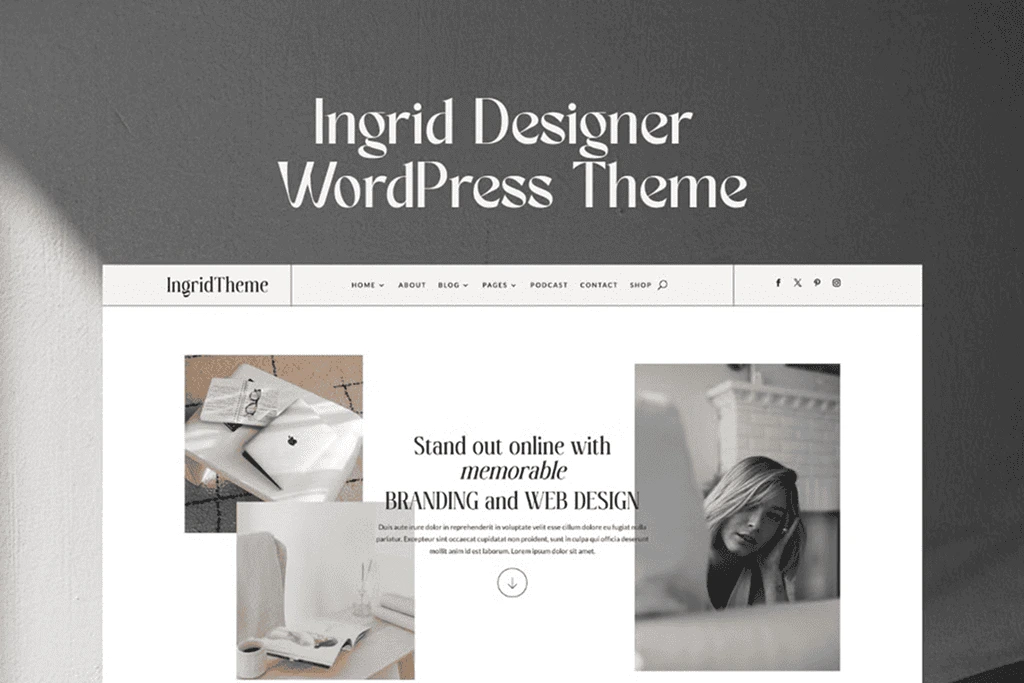 Ingrid is a warm, layered, and inspiring WordPress theme created for coaches, designers, and service-based businesses. Built on the Divi framework, this theme features a muted color palette and a modern layout designed to motivate visitors and encourage conversions